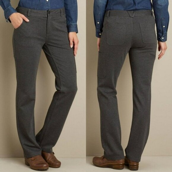 Duluth Gray Wearwithall Straight Leg Ponte Stretch Pants Women's Size 10 - Picture 1 of 10